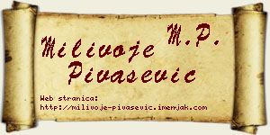 Milivoje Pivašević vizit kartica